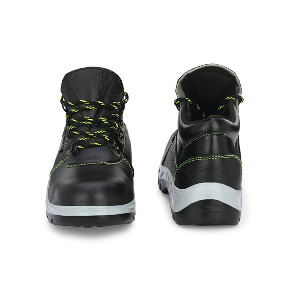Kavacha Pure Leather Steel Toe Safety Shoe, S131 (Black)