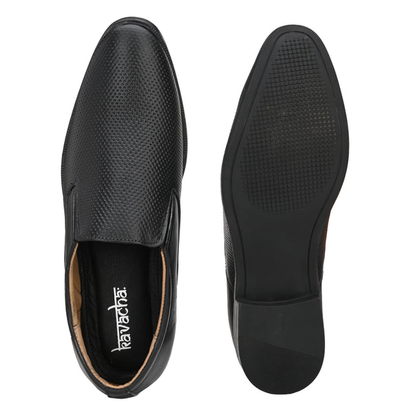 Pure Leather , Italic designed formal Shoe , S802 Slip On For Men (Black)