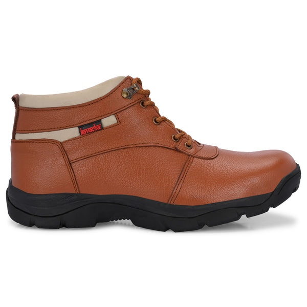 Kavacha Steel Toe Safety Shoe s247 with Pure Leather Upper and Foam Comfort & Rubber Sole (Plus Size)