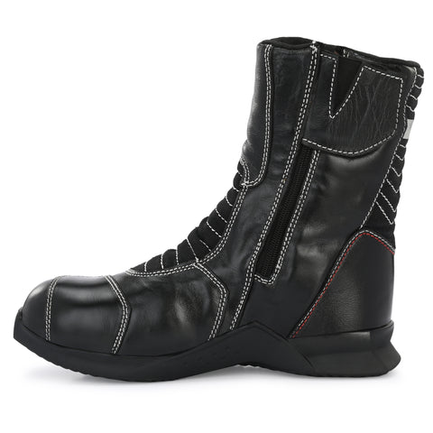 Kavacha Thunder 8 Inch Long Motorcycling Boot / Water Resistant / Rubber sole ( with Gear Shifter )