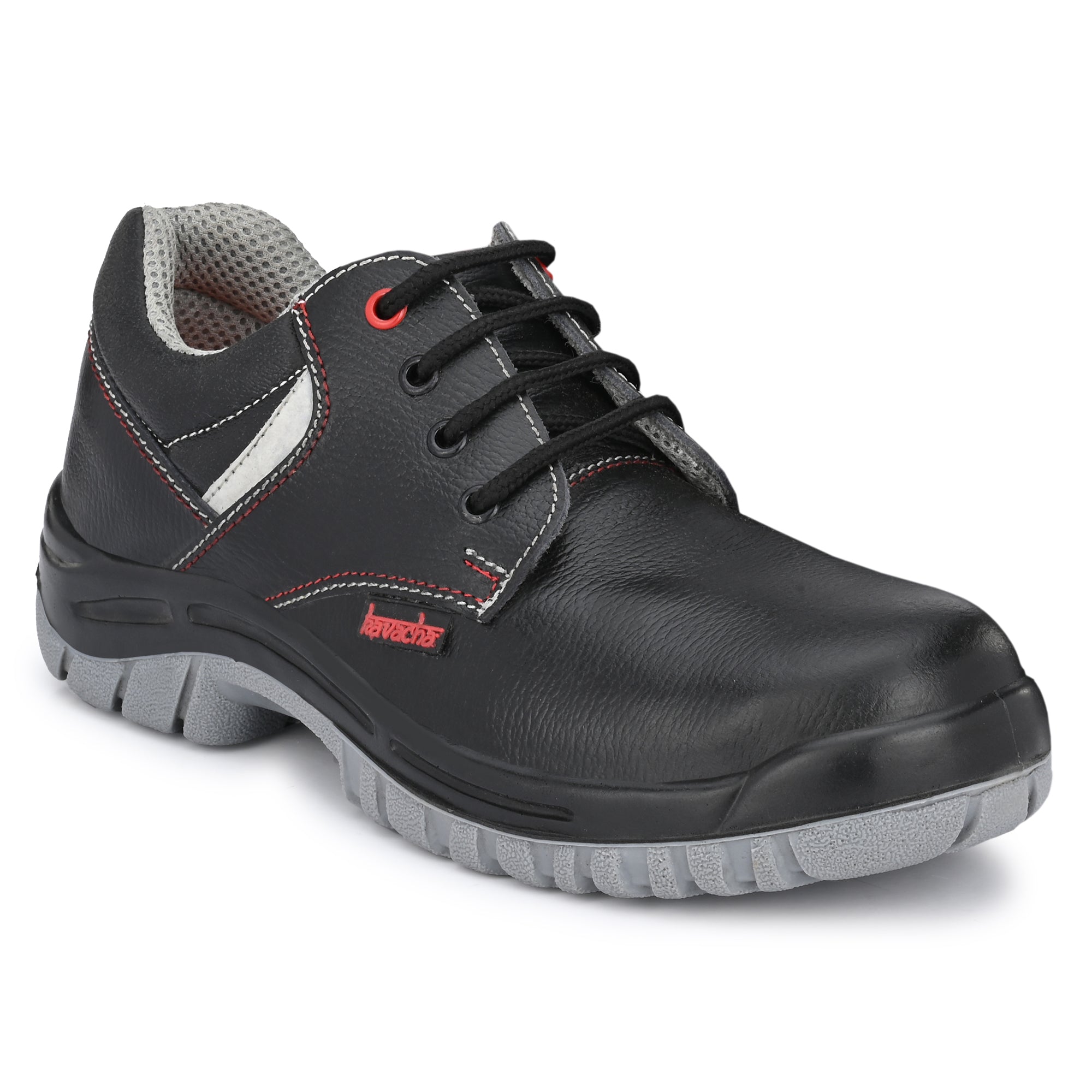 Kavacha Gravity Steel Toe Genuine Leather Double Density Safety Shoe (Grey) (Sale@349)