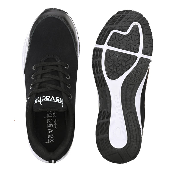 Kavacha Suede Leather Steel Toe Women's/ Ladies Safety Shoe S128 (Black)