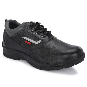 Kavacha Steel Toe Safety Shoe s223 with Pure Leather Upper and Foam Comfort & Rubber Sole (Plus Size)