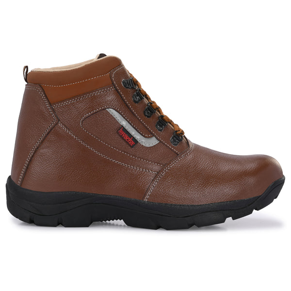Kavacha Steel Toe Safety Shoe s220 with Pure Leather Upper and Foam Comfort & Rubber Sole (Plus Size)