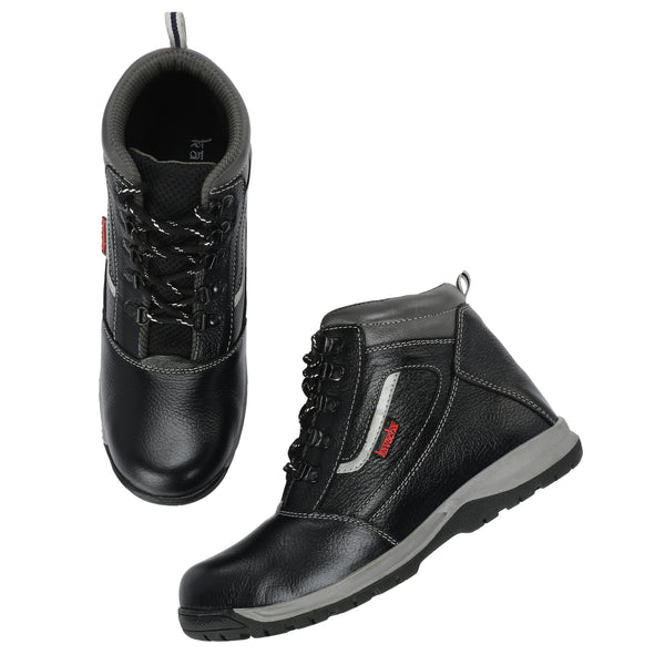 Kavacha Steel Toe Safety Shoe S221 with Pure Leather Upper and Foam Comfort & TPR Sole