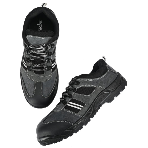 Kavacha Musk Grey Suede Leather Steel Toe Safety Shoe (Sale@349)