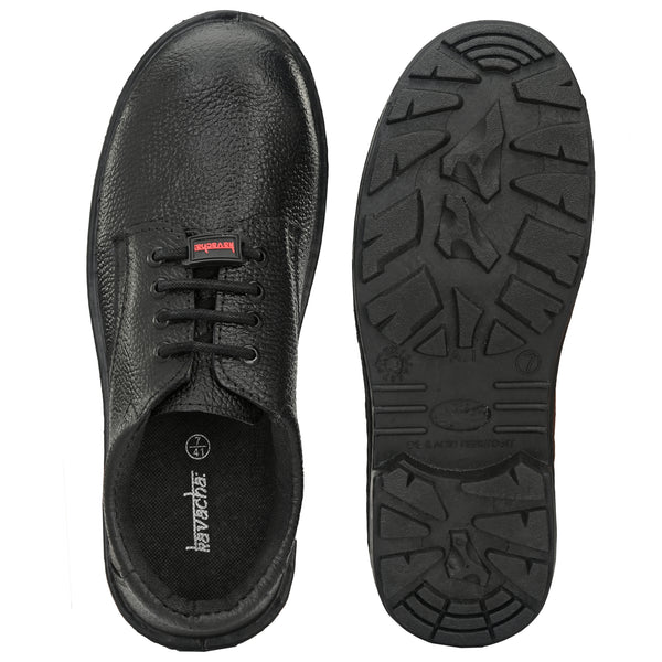 Kavacha Pure Leather Steel Toe, S96 Steel Toe Genuine Leather Safety Shoe  (Black) (Sale@349)