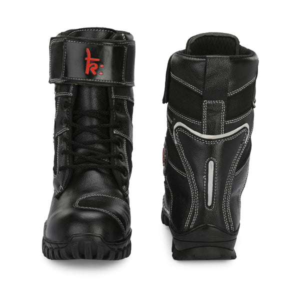 Kavacha Bullet 8 inch Long Motorcycling Boot / Water Resistant / Rubber sole ( with Gear Shifter )