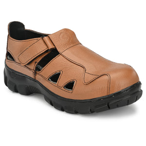 Graphene Pure Leather Steel Toe safety Sandal /Safety shoe ,R507 Steel Toe Genuine Leather Safety Shoe  (Brown, SB)