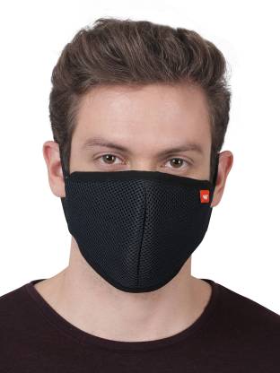 Wildcraft HypaShield Supermask reusable outdoor protection mask 12535-Black  (Black, L, Pack of 2)