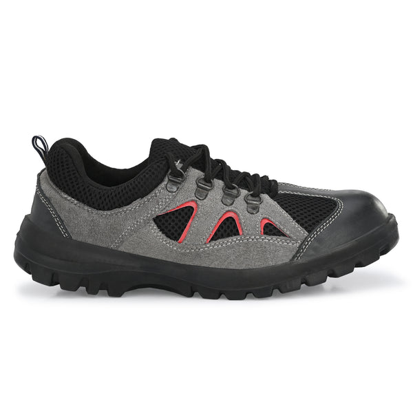 Kavacha Rhino Grey Steel Toe Genuine Leather Safety Shoe PU Sole