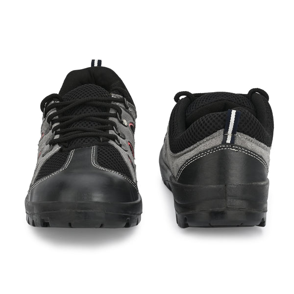 Kavacha Rhino Grey Steel Toe Genuine Leather Safety Shoe PU Sole