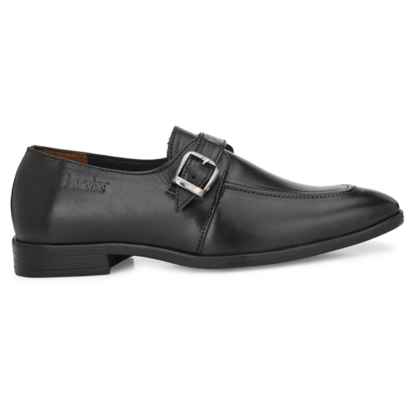 Pure Leather , Italic designed formal Shoe , S806 Monk Strap Shoe For Men  (Black)