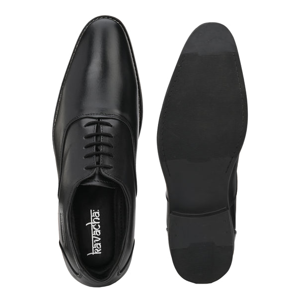 Pure Leather , Italic designed formal Shoe , S807 Lace up Shoes For Men  (Black)