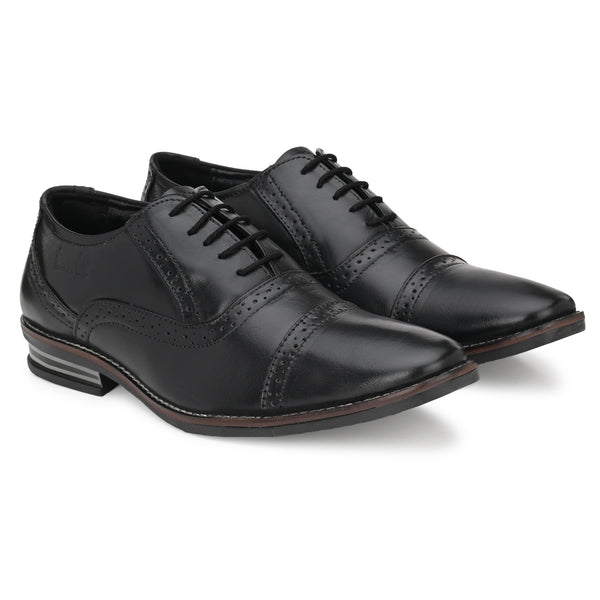 Pure Leather , Italic designed formal Shoe , S808 Lace up Shoes For Men  (Black)