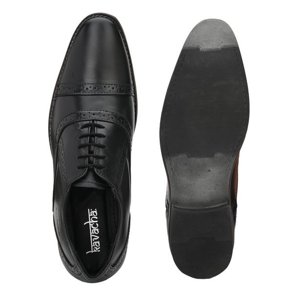 Pure Leather , Italic designed formal Shoe , S808 Lace up Shoes For Men  (Black)