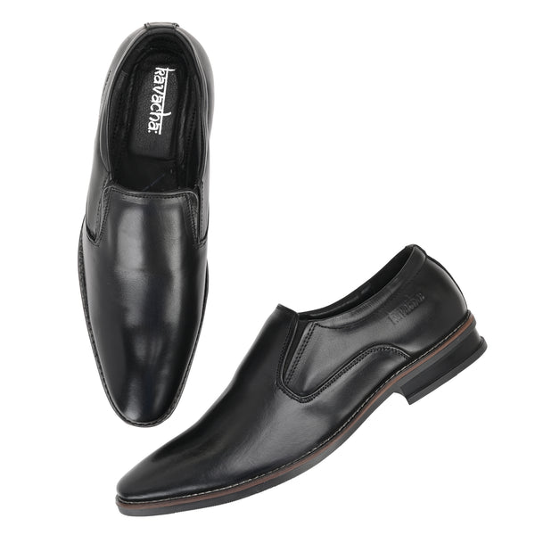 Pure Leather , Italic designed formal Shoe , S803 Slip On For Men  (Black)