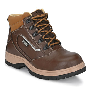 Kavacha Pure Leather Steel Toe Safety Shoe, S120 (Brown)