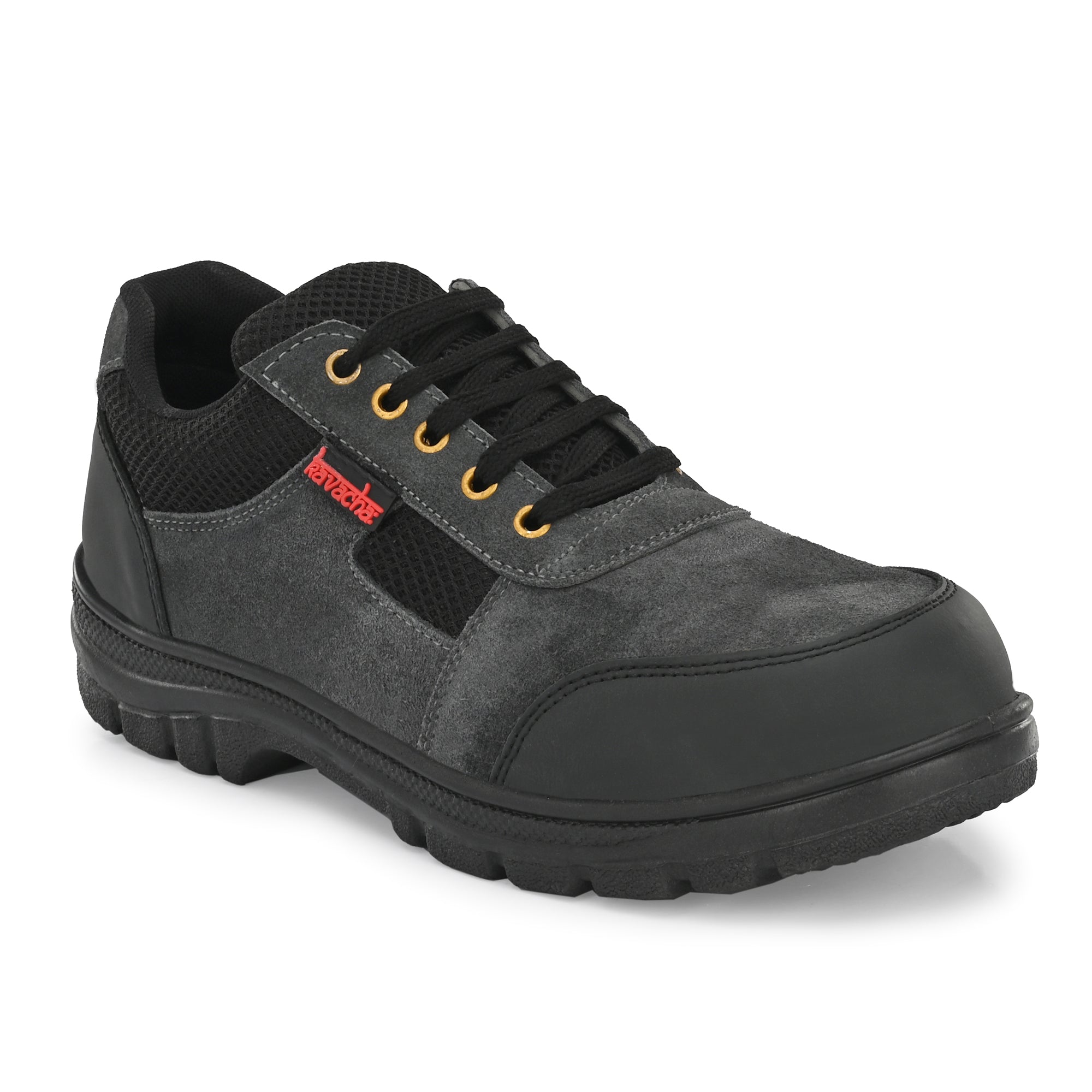 Kavacha Suede Leather Steel Toe Safety Shoe S117 PVC Sole (Sale@349)