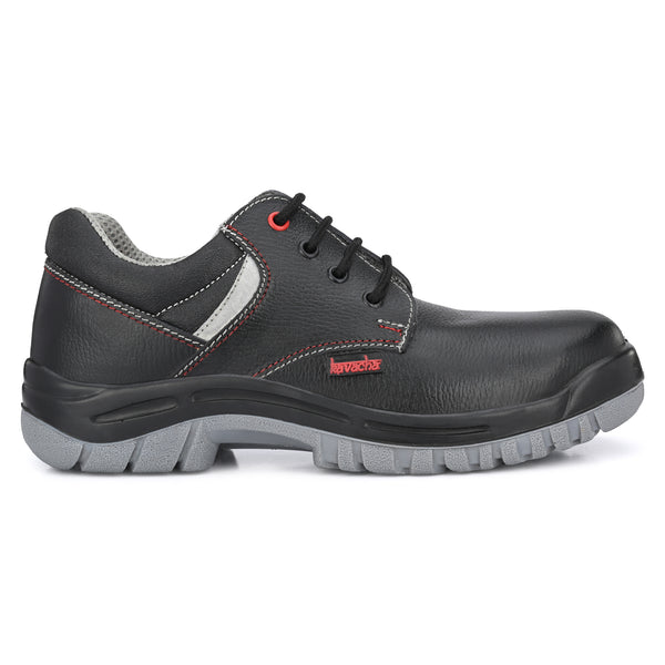 Kavacha Gravity Steel Toe Genuine Leather Double Density Safety Shoe (Grey)