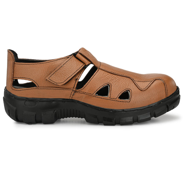 Graphene Pure Leather Steel Toe safety Sandal /Safety shoe ,R507 Steel Toe Genuine Leather Safety Shoe  (Brown, SB)