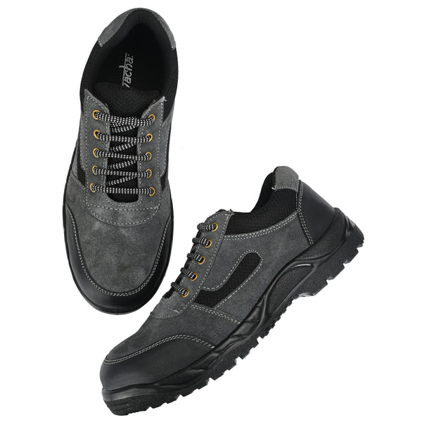 Kavacha Panther Grey Suede Leather Steel Toe Safety Shoe PU Sole