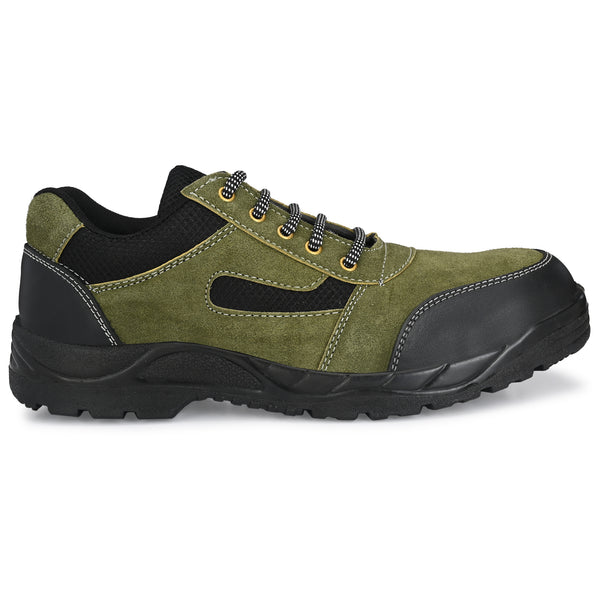 Kavacha Panther Olive Steel Toe Suede Leather Safety Shoe