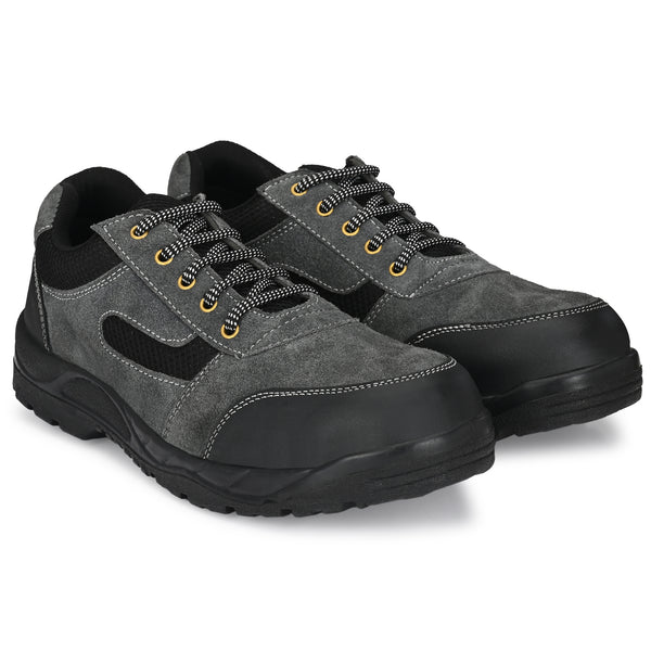 Kavacha Panther Grey Suede Leather Steel Toe Safety Shoe PU Sole