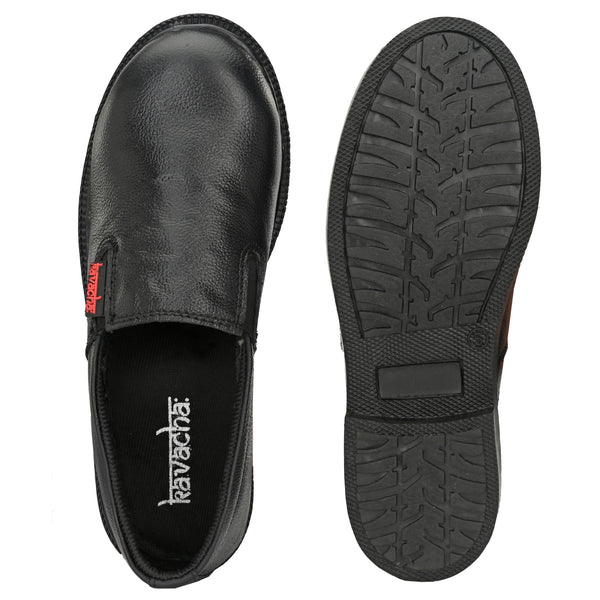 Kavacha Pure Leather Steel Toe, S95 Steel Toe Genuine Leather Safety Shoe  (Black, SB)