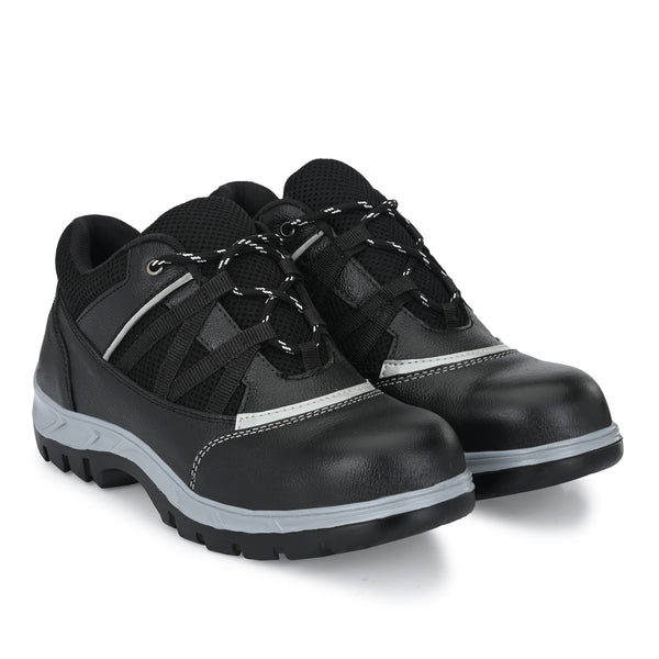 Kavacha Pure Leather Steel Toe Safety Shoe , S110 (Black)