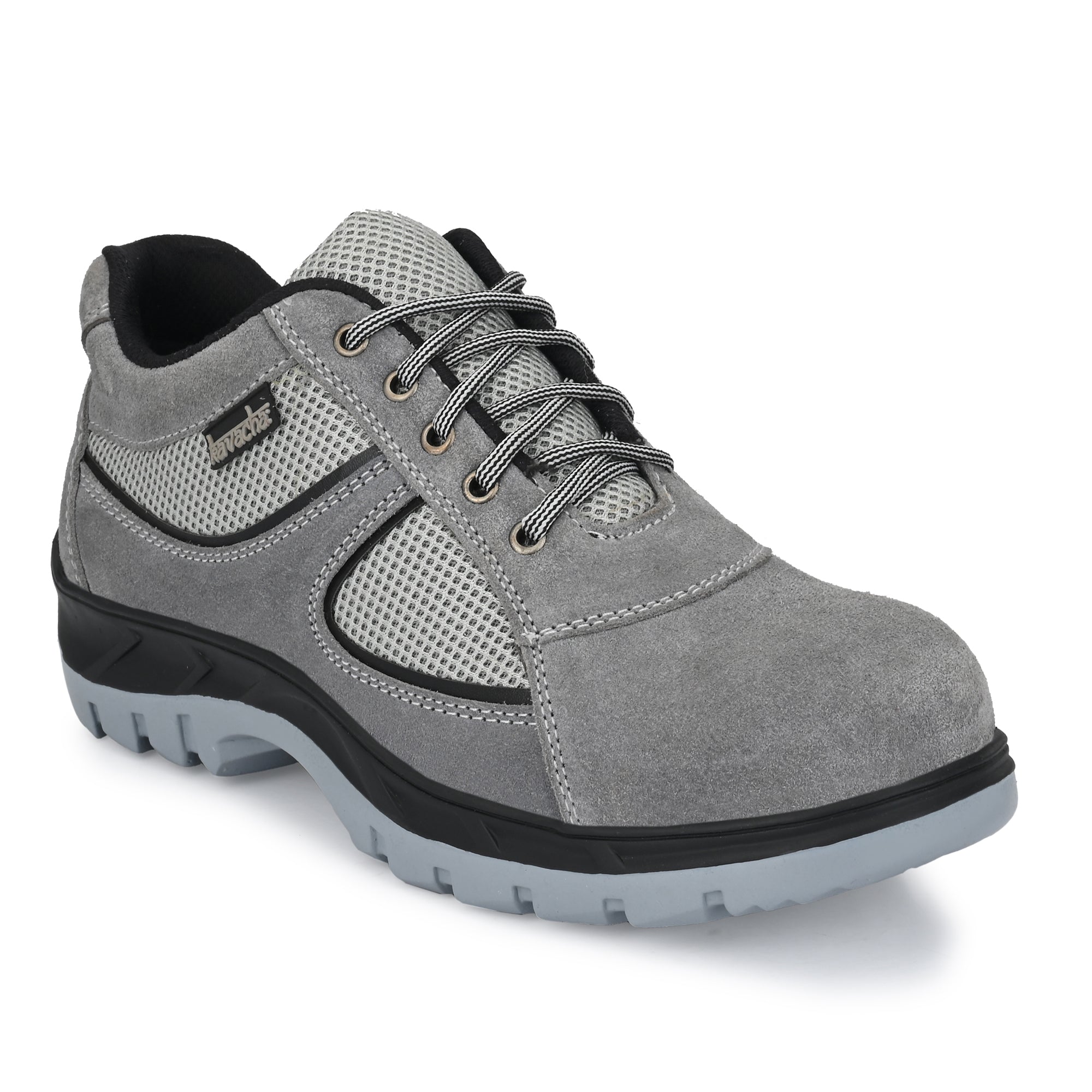 Kavacha Suede Leather Steel Toe Safety Shoe , S111 (Grey)