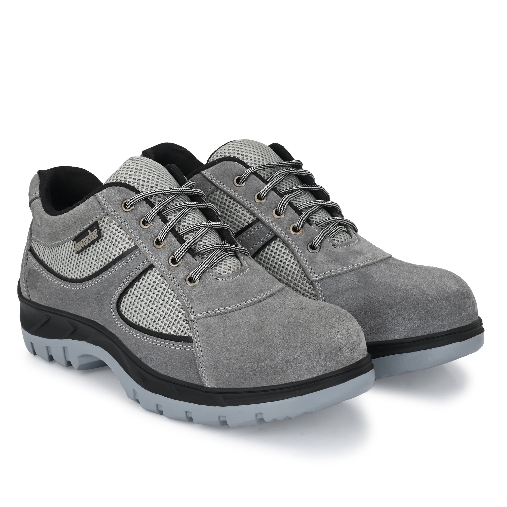 Kavacha Suede Leather Steel Toe Safety Shoe S111 Grey SGKM SONS