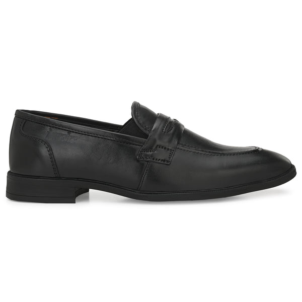 Kavacha Pure Leather , Italic designed formal Shoe , S823 Slip On Shoes For Men (Black)