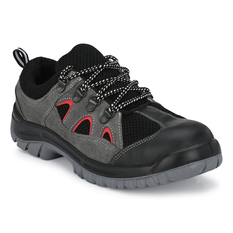 Kavacha Rhino Grey Steel Toe Genuine Leather Double Density PU Sole Safety Shoe