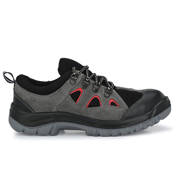 Kavacha Rhino Grey Steel Toe Genuine Leather Double Density PU Sole Safety Shoe