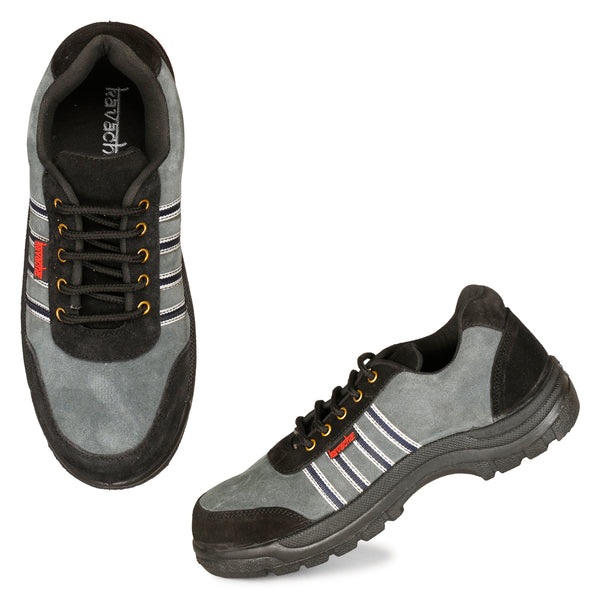 Kavacha Suede Leather Steel Toe Safety Shoe S75 PVC Sole (Sale@349)