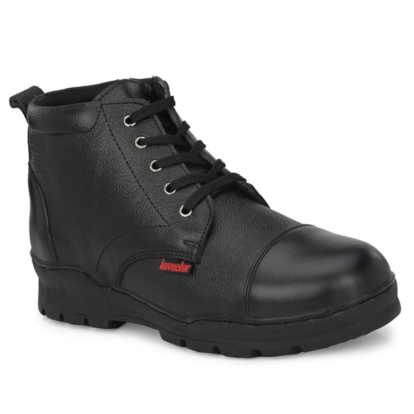 Kavacha Pure Leather Police Shoe SG 906 With Chain and Airmix Sole (Black)