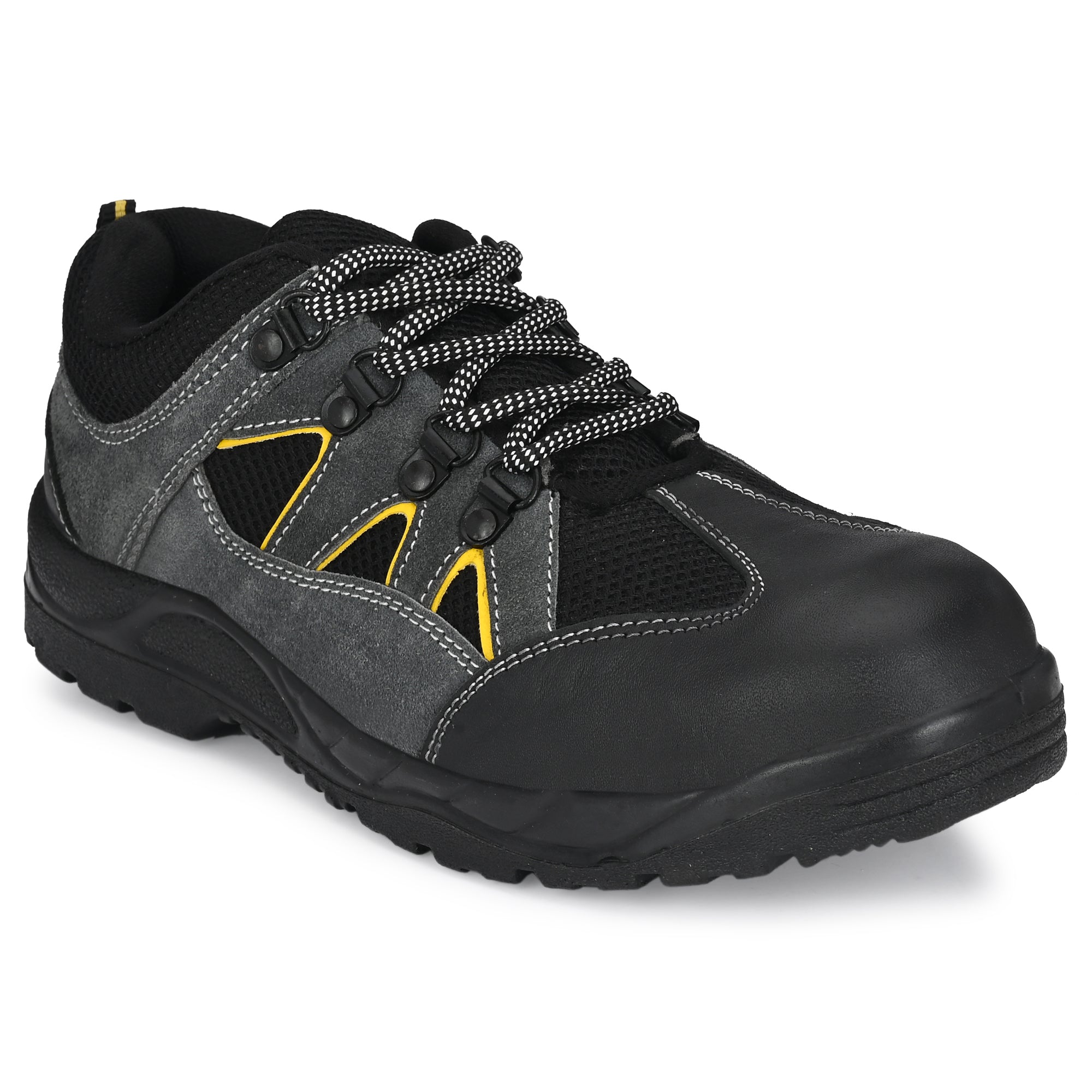Kavacha Rhino Grey Steel Toe Genuine Leather Safety Shoe PU Sole (Sale@349)