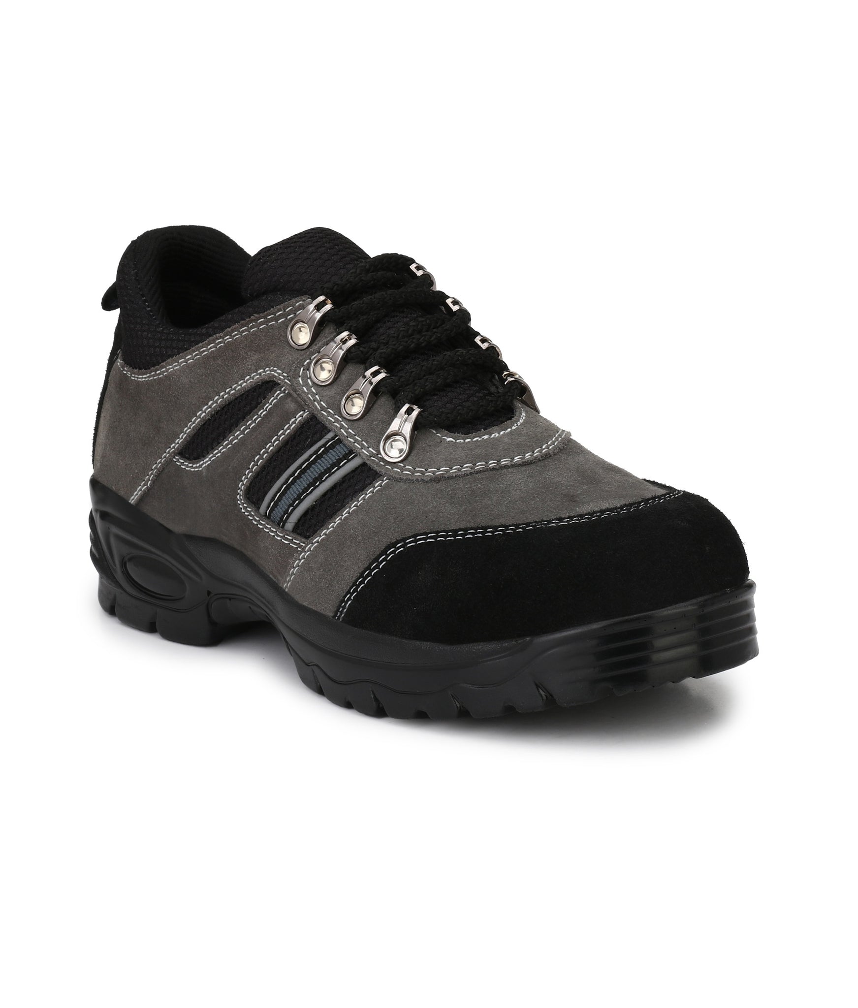 Kavacha Suede Leather Steel Toe Safety Shoe R 502 Grey PU Sole