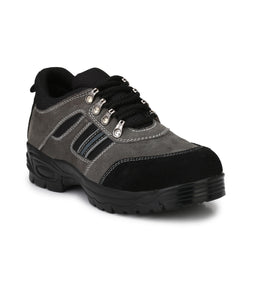 Kavacha Suede Leather Steel Toe Safety Shoe R 502 Grey PU Sole